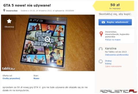 GTA V do sprzedania