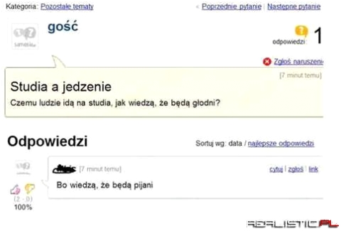 Jedzenie nie jest ważne