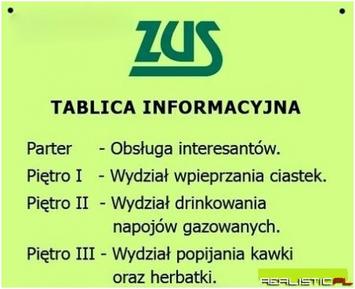 ZUS - Tablica informacyjna