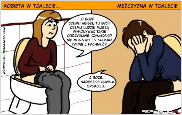 Facet vs kobieta w kibelku