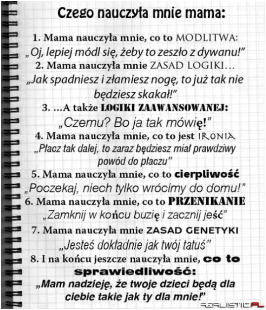 A Ciebie czego mama nauczyła ?