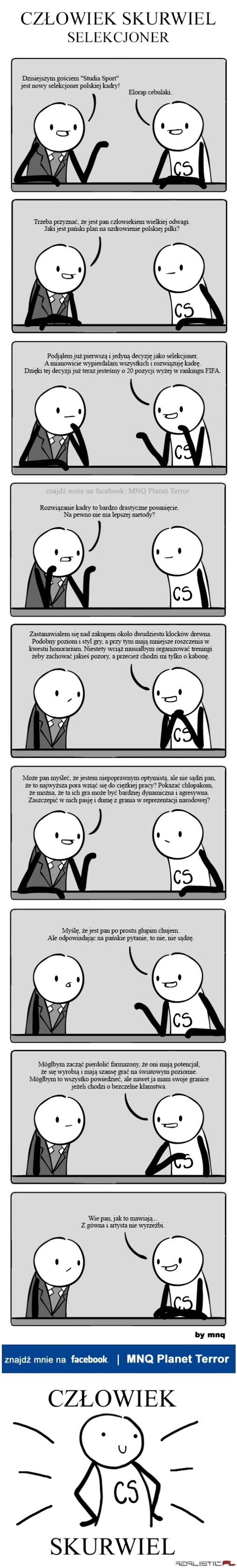 Człowiek Skurwiel o polskiej piłce