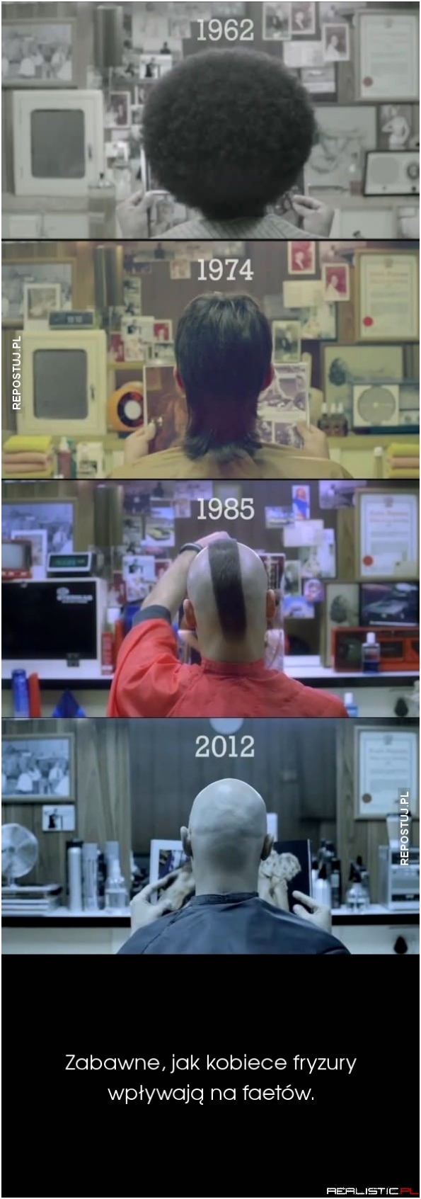 Kobiety, faceci, fryzury