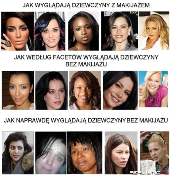 Dziewczyny z i bez makijażu