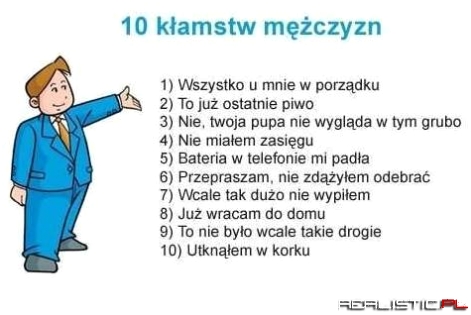 10 kłamstw mężczyzn