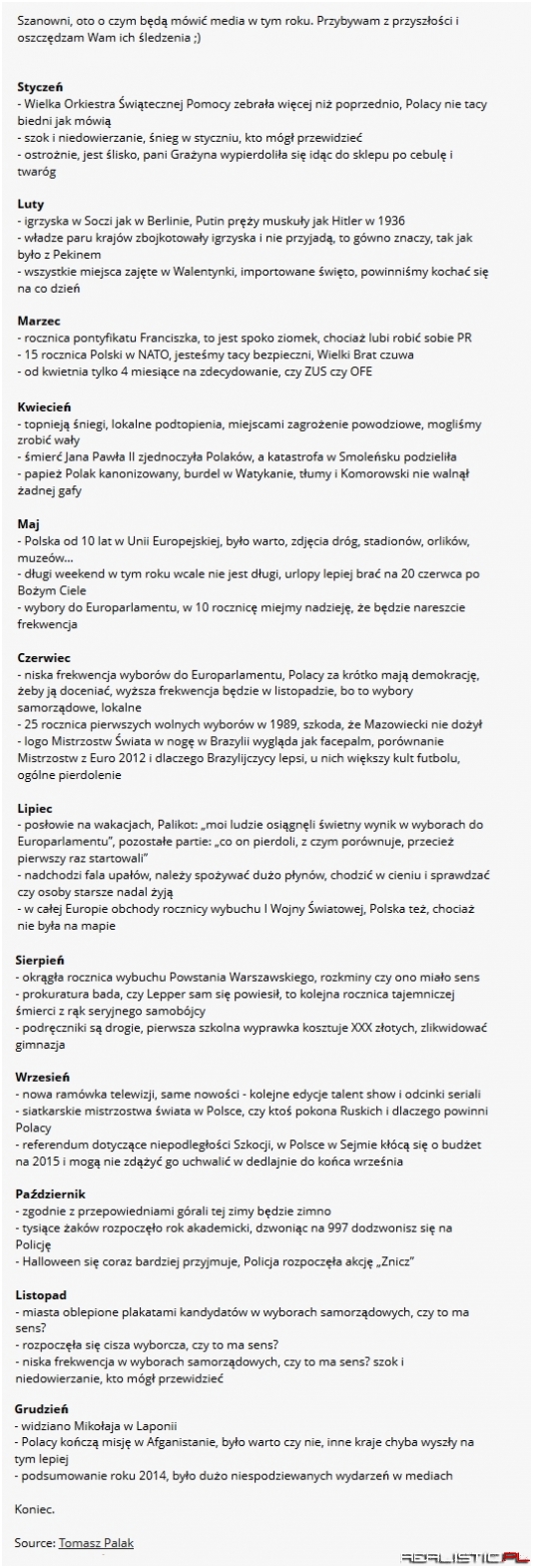Czym będą żyły polskie media w 2014