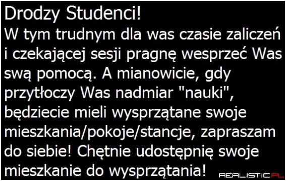 Drodzy studenci!