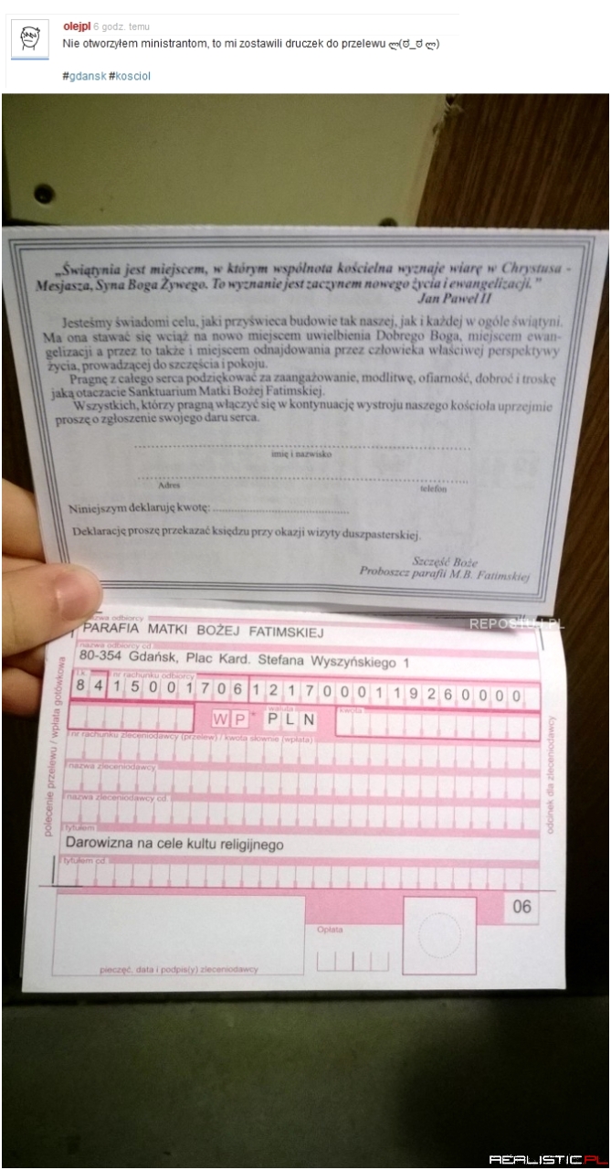 Nie otworzyłem księdzu