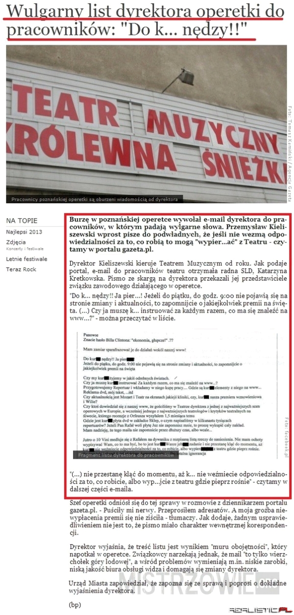 Trochę się zdenerwował