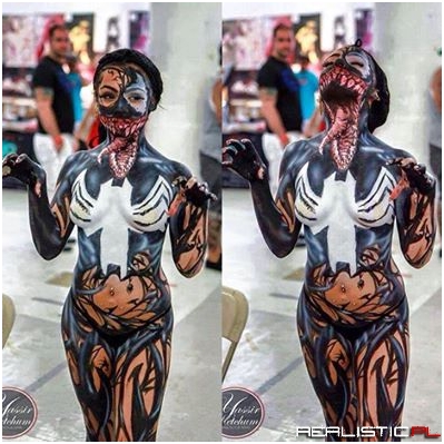 Venom body painting by Liquidmatter NYC LLC