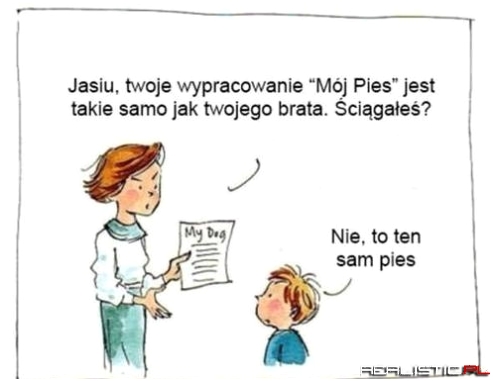 Jasiu zagina nauczycielke