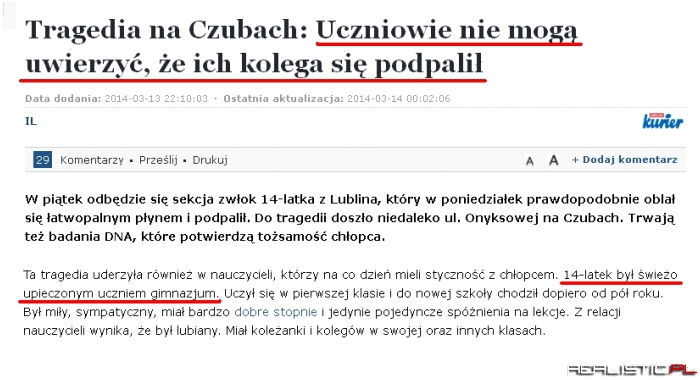 Tragedia świeżo upieczone