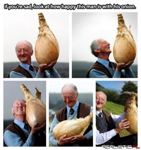 Man with onion