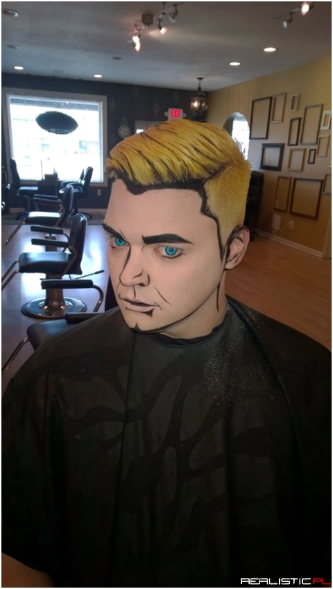 Comic book makeup I did on my boyfriend!
