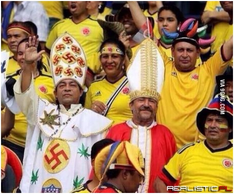Columbian Nazi Weed Pope spotted during the World Cup