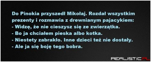 Do Pinokia przychodzi Mikolaj