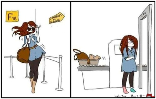 Funny airport security girl