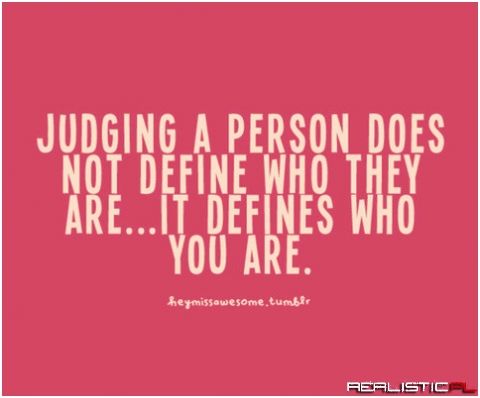 Judging a person