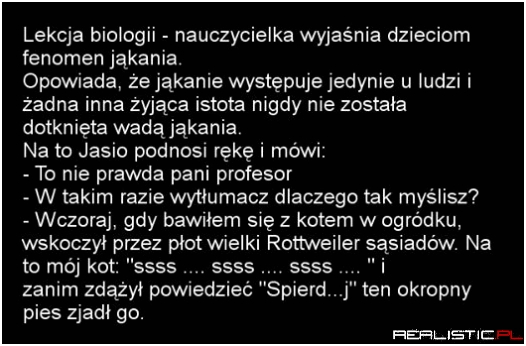 Lekcja biologii ....