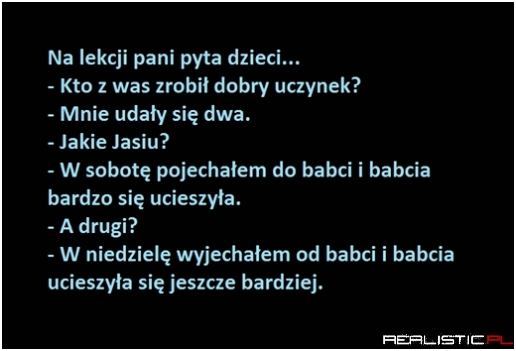 Na lekcji pani pyta dzieci