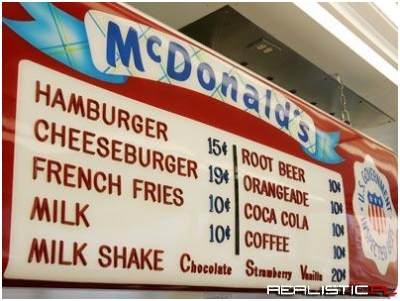1960s McDonald's menu