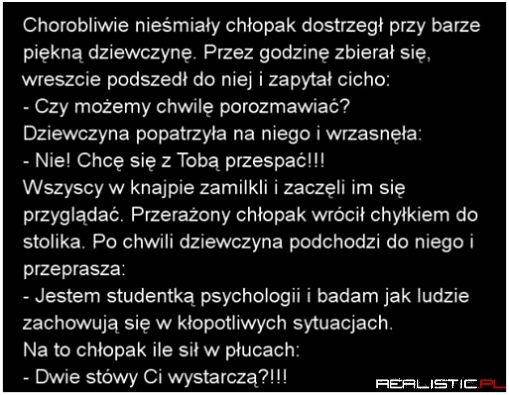 Nieśmiały chłopak w barze ....