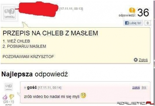 Przepis na chleb z masłem