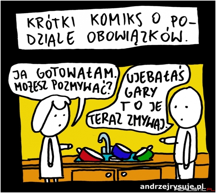 Krótki komiks o podziale obowiązków