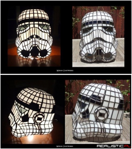 Stormtrooper Helmet Stained Glass Lamp