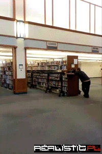 How libraries move shelves of books
