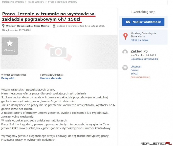 Bardzo ciekawa oferta pracy dla bezrobotnych