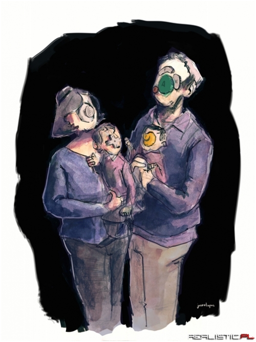 A GameCube Controller Drawn as a Family