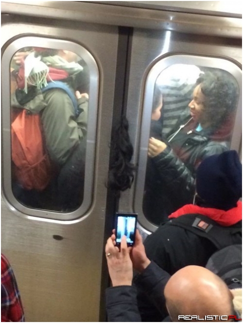 One Woman Had a Bad Hair Day on New York's L Train