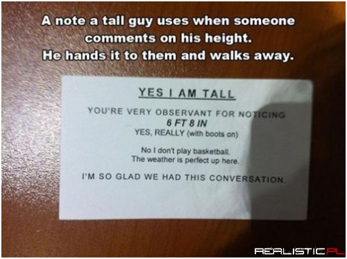 Tall Guys Are Really Tired of the Routine