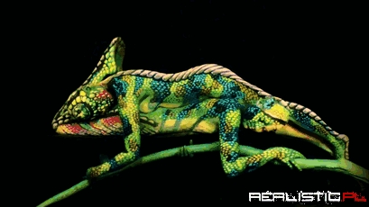 Is This a Chameleon Or Two Women Painted as One