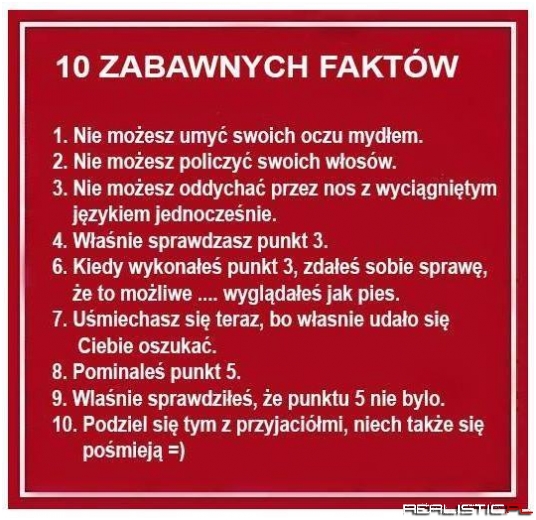 10 zabawnych faktów :D