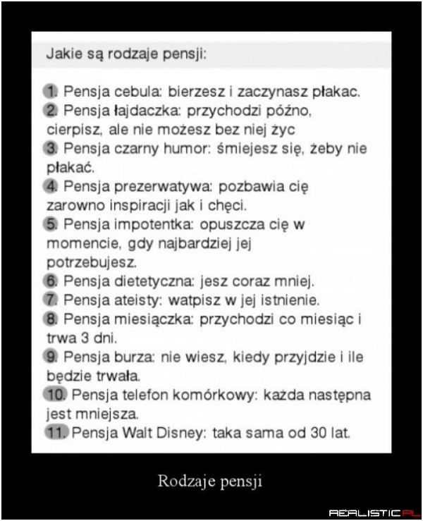 Rodzaje pensji :D
