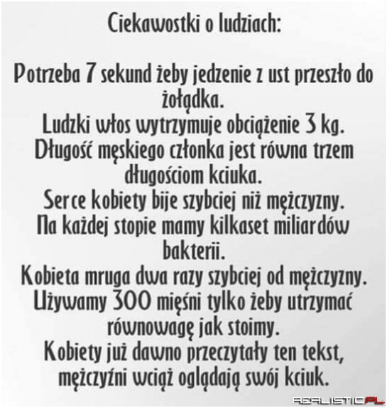 Ciekawostki o ludziach