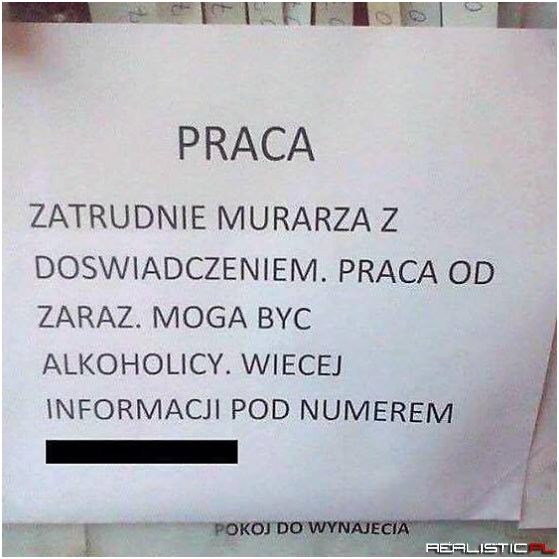 Takie ogłoszenie!