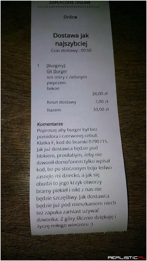 Mogła jeszcze podać numer konta xD