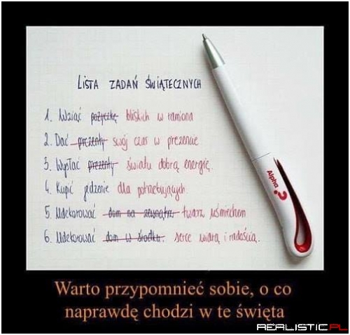 Lista zadań na święta ;)
