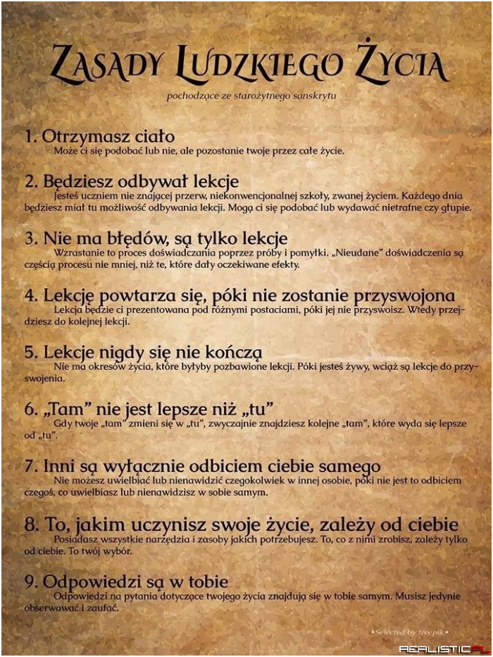 Zasady ludzkiego życia