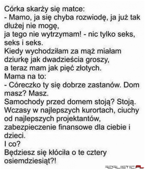 Córka skarży się matce