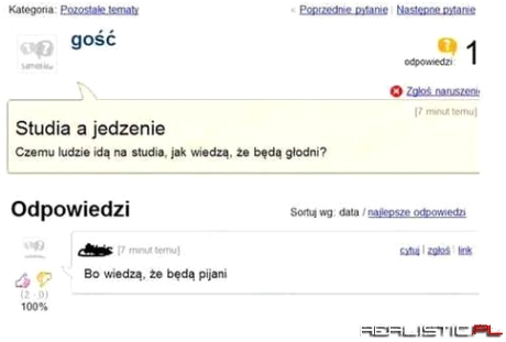 Jedzenie nie jest ważne