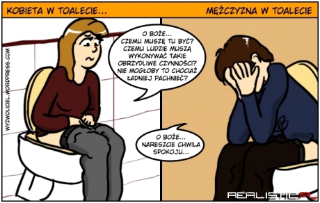 Facet vs kobieta w kibelku