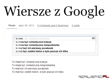 Wiersze z Google