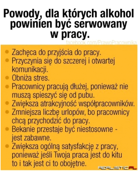 Alkohol w pracy