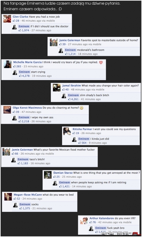 Eminem odpowiada fanom na pytania