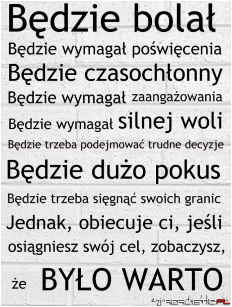 Żeby osiągnąć cel