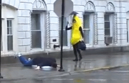 Banana Peel Slips on Man